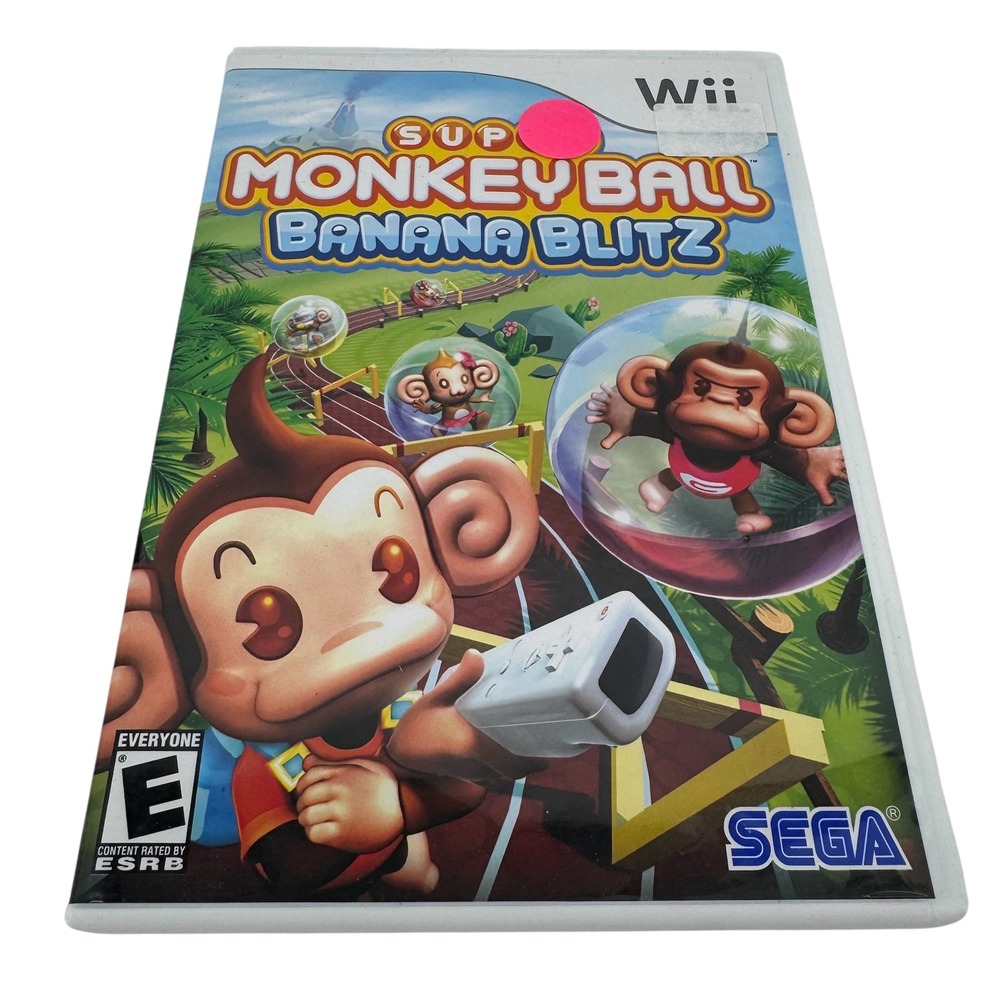 Sega Super Monkey Ball Banana Blitz Nintendo Wii Game White Complete